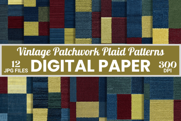 Download Vintage Patchwork Plaid Digital Patterns - Digital pattern Collection