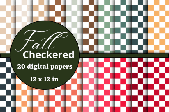 Download Fall / Autumn Checkered Digital Papers - Check Collection