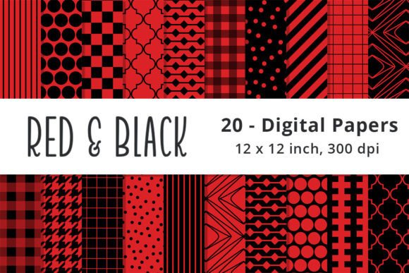 Download Red and Black Digital Scrapbook Papers - Red and black Collection