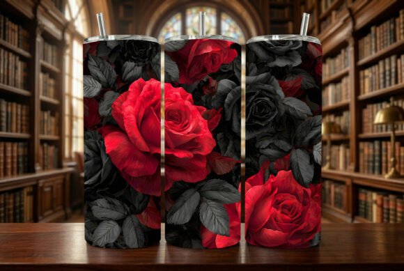 Download Red and Black Roses 20oz Skinny Tumbler - Red and black Collection